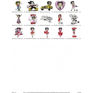 Package 15 Betty Boop 03 Embroidery Designs